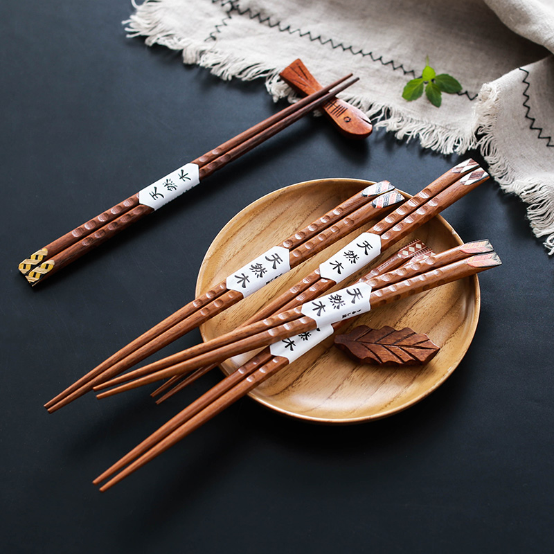 NDP 家用成人筷子尖頭實木便攜長筷日式簡約家庭餐具xhsmk-0003