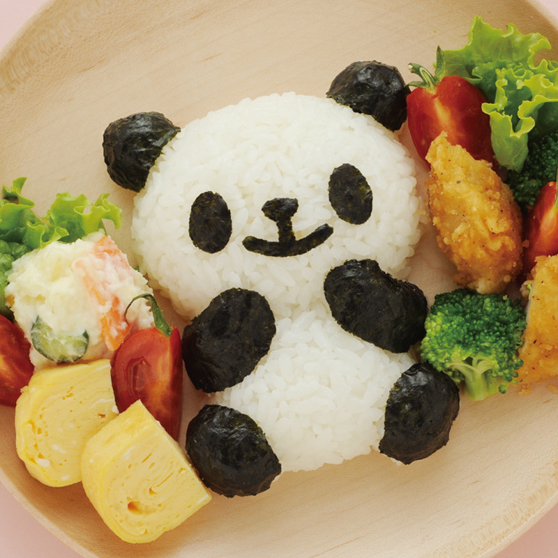 arnest熊貓飯團餅干模具套裝可愛日本壽司米飯便當廚房DIY小工具